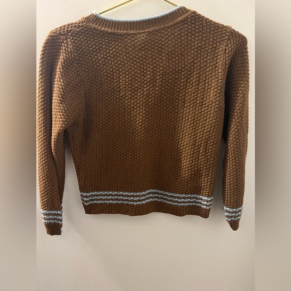 Vintage Girl Scouts Brown V-Neck Button-Up Preppy Sweater - Picture 7 of 7